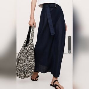 Banana Republic Navy Maxi Skirt with Waist Tie